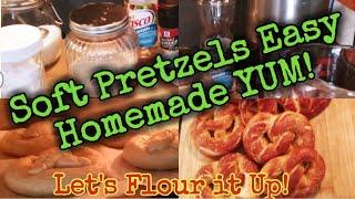 Soft pretzels Easy Homemade! #flouritup #martinmidlifemisadventures #easybread #softpretzels #bake