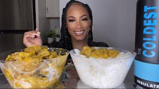 CURRY CHICKEN AND WHITE RICE MUKBANG… delicious