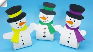 Easy Paper snowman | Christmas paper crafts 2023