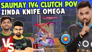 Soul Saumay Zinda Knife Omega  1v4 Clutch [POV]  iQOOSoul 4v4 DropClash  Team SouL 