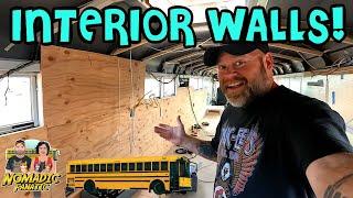 Plywood WALLS in the bus! Tricky Cuts Finishing Interior Walls