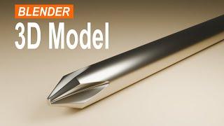 Blender Beginner 3D Modeling Tutorial: How To Model a Phillips Screwdriver Tip