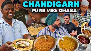 Exploring Pure Veg Dhaba in Chandigarh | Unlimited Thali and Chole Bhature | Street Food India