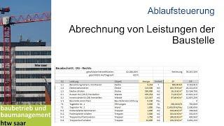 Die Abrechnung der Baustelle - Baubetrieb - htw saar