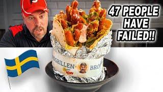 47 People Have Failed Brogrillen's 3kg "OMG" Swedish Tunnbrödsrulle Sausage Wrap Challenge!!