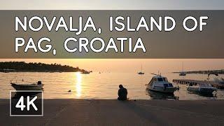 Walking Tour: Novalja, Island of Pag, Croatia - 4K UHD Virtual Travel