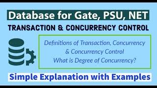 78. Introduction of Transaction and Concurrency Control | Basic Terminologies | CRACK GATE CSE