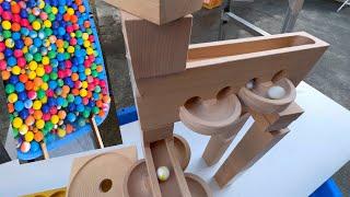 Handmade wooden marble run ASMRMade by a Japanese carpenter