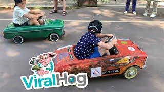 Kids Compete in Pedal Car Race || ViralHog