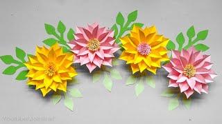 Easy Paper Flower Backdrop Tutorial - DIY Paper Flower Wall Decoration Ideas - Joe Sirait