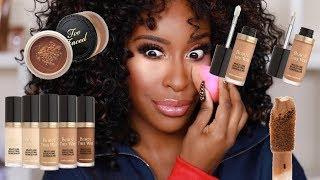 OK TOO FACED Dat's What We Doing Now!? Sculpting Concealer + Powder Review | Jackie Aina