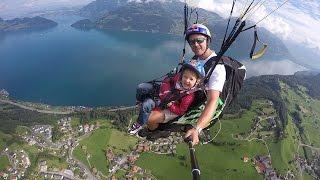 Little girl vs paraglider - Zürich Paragliding