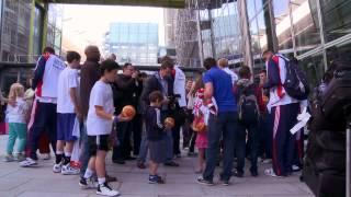 GB Men's Basketball squad welcomed back to UK at Heathrow - July 1st