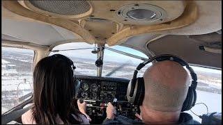 Flying towards a Lake Effect snowstorm | Piper P28