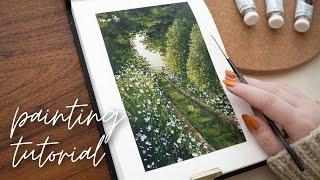 How To Paint a Garden Pathway  Gouache Painting Tutorial For Beginners