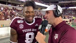 Football: Texas State Postgame | Leon O'Neal Jr., Kellen Mond