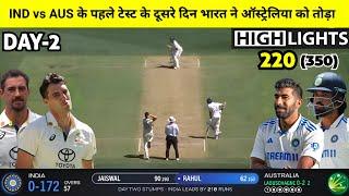 IND vs Aus 1st Test 2024 Highlights,India vs Australia 1st Test Day 2 Highlights Today Cricket Match