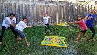 Tug Of War Slime Pit Challenge HZHtube Kids Fun vs Sisters Fun Tube