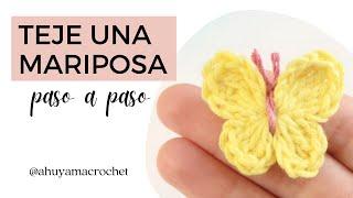 COMO TEJER MARIPOSAS A CROCHET: aprende a tejer una mariposa pequeña a gancho tutorial paso a paso