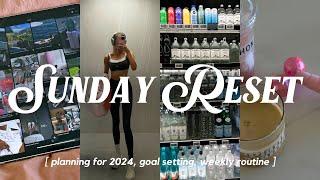 SUNDAY RESET ROUTINE: my 2024 vision board, goal planing, updated apartment tour ️