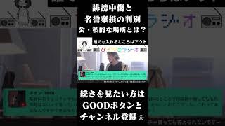 誹謗中傷と名誉棄損の判別 公的・私的なスペースとは？ #ひろゆきラジオ #Shorts