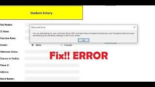 Fix!!! Excel File Saving Error Trust Center Setting