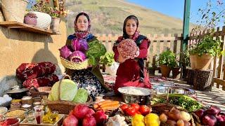 Rural Life in Iran: Cooking Stuffed Cabbage Rolls with Meat