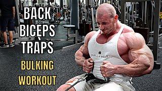 BIG BACK, BICEPS & TRAPS | BULKING WORKOUT