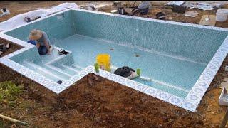 DIY  Cinderblock Pool Build - Start to Finish #diy #pool #ingroundpool