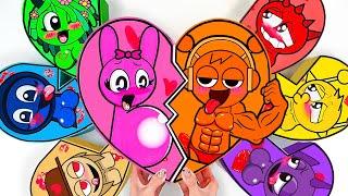  Paper DIY  SPRUNKI Couple LOVE Blind Box Unboxing Collection | How To Make Blind Bag | ASMR