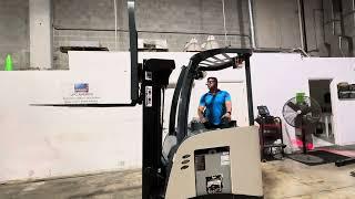 2014 Crown Electric Forklift, Triple Mast 190" Height, 36 volt 2021 Tested Battery. Serial 1A419480