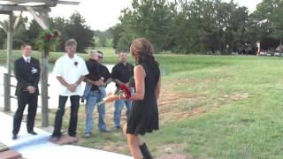 Walking down the aisle at the Red Roof Wedding