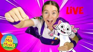 Animals for Kids Continuous Live Stream 24/7 | Kids Songs & Nursery Rhymes | The Mik Maks
