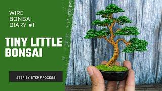 I Made a Cute Mini Bonsai from Aluminum Wire (Wire Bonsai Diary #1) Tutorial Bonsai Pohon Kawat