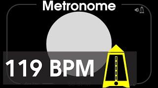 119 BPM Metronome - Allegro & Allegro Moderato - 1080p - TICK and FLASH, Digital, Beats per Minute