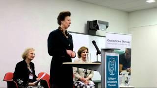 HRH Princess Royal speaking at the re-opening of the College of Occupational Therapists