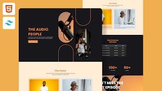 HTML & Tailwind CSS Landing Page for Podcast | Tailwind Project