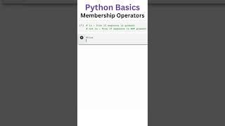 Membership Operators in Python | Operators in Python #datascience #python #shorts #ai #ml #viral