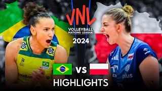  BRAZIL vs POLAND  | BRONZE MEDAL MATCH | Highlights | Women's VNL 2024