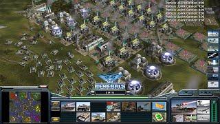 Command & Conquer: Generals - Zero Hour - Usa Laser 1 vs 7 HARD Generals ( The Mother of All Bomb )
