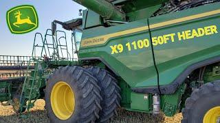 John Deere X9 1100, 50ft header! BEAST mode!! #video #farming