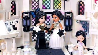 Do opposites attract? Black & white wedding  LEGO build challenge using only 2 colours