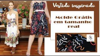 Vestido Paolla Oliveira + molde Grátis  - Curso de Corte e Costura - Passo a Passo