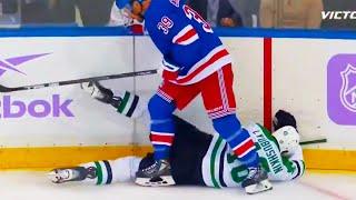 Sam Carrick Check Hit on Ilya Lyubushkin Injury | New York Rangers vs Stars 2025 NHL Highlights