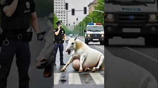 police man help pregnant mare #humanity #animals #shortsfeed #pregnant #horse #doctor #pets #ai