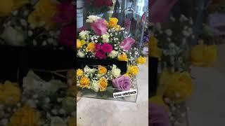 تنسيق باقه ورد مع تغليف هديه في نص الباقه ورد احمر طبيعي الورد الجوري مع تغليف الهديه بقماش #تنسيق