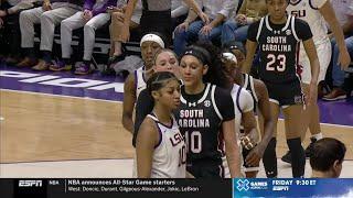  Angel Reese, Cardoso STARE DOWN Each Other After Blocked Shots! #1 South Carolina vs #9 LSU Tigers