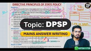 MAINS Answer Writing - DPSP | OPSC OAS | Odisha Preps | OP