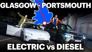 We test Diesel vs Electric power: 450-mile roadtrip – Porsche Taycan vs BMW X7