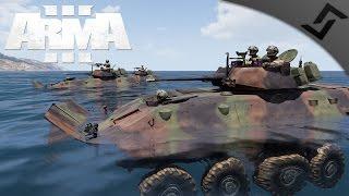 USMC Amphibious Invasion w/ LAV-25's - ARMA 3 Zeus Gameplay